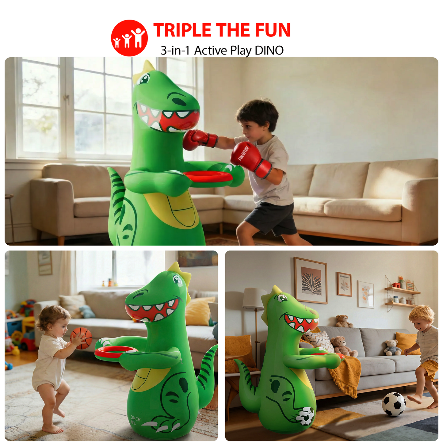 Dinosaur Inflatable Punching Bag for Kids