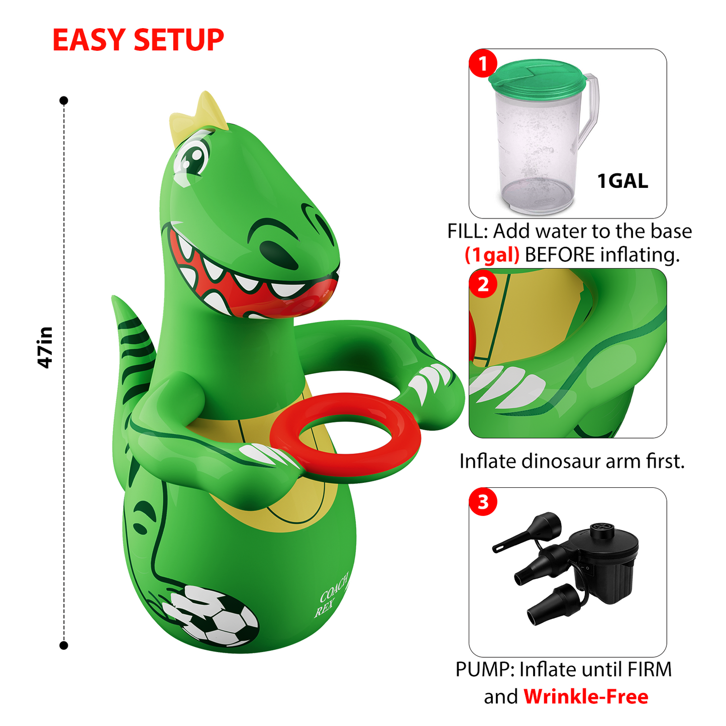 Dinosaur Inflatable Punching Bag for Kids