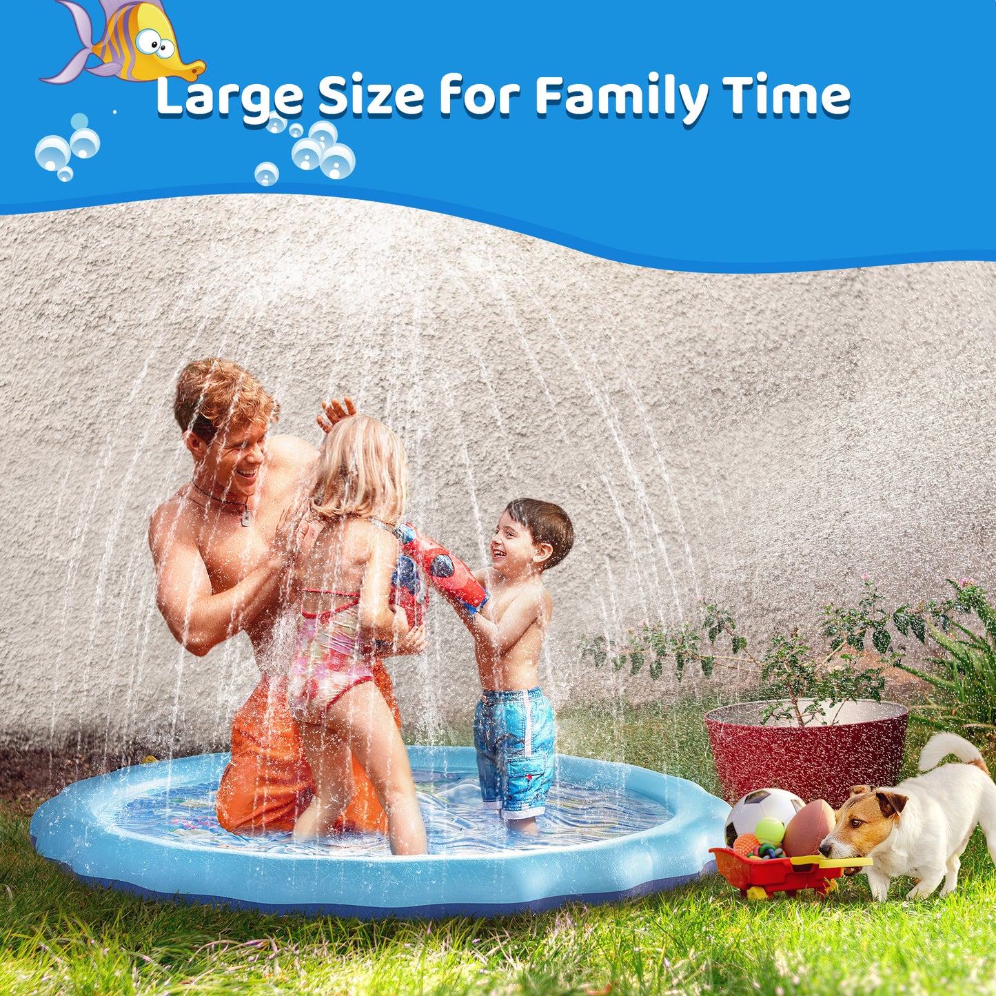 Finditop Splash Pad Inflatable Water Games for Summer