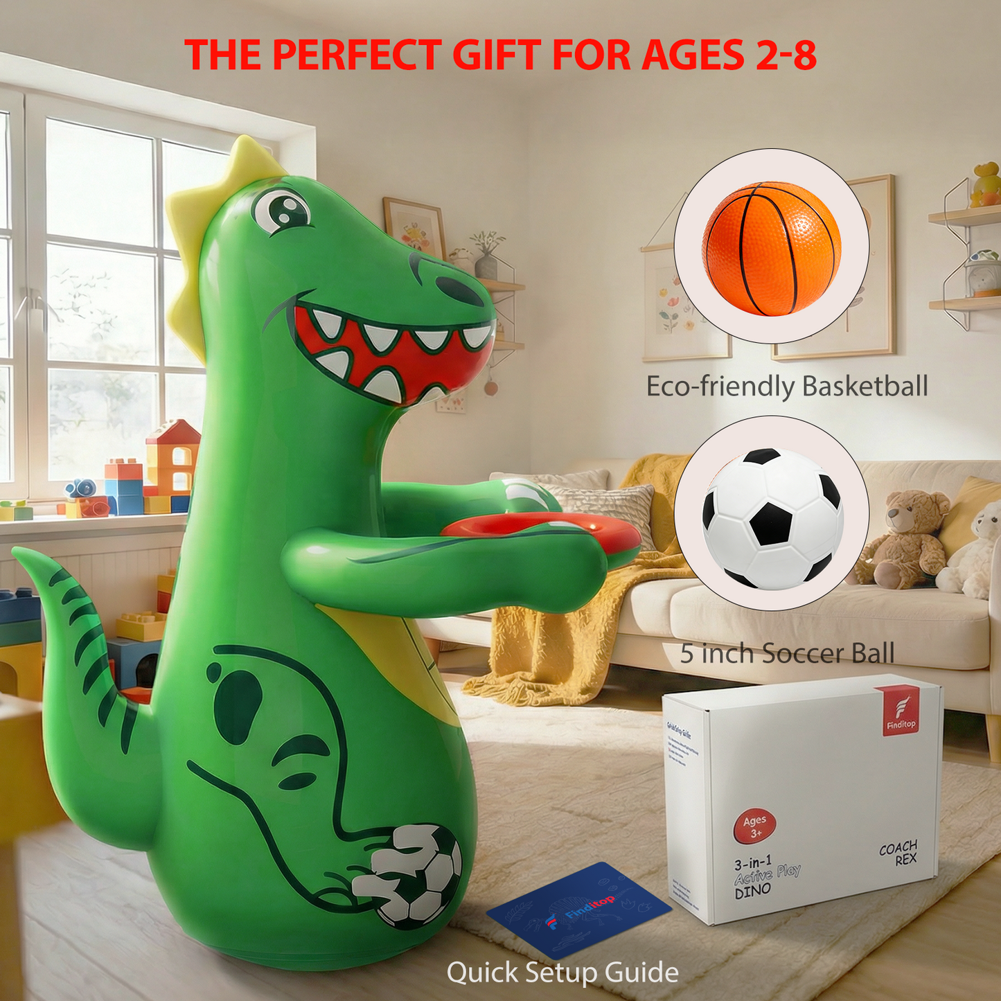 Dinosaur Inflatable Punching Bag for Kids
