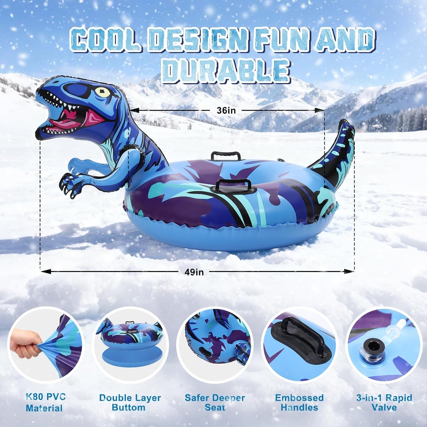 Dinosaur Snow Tube